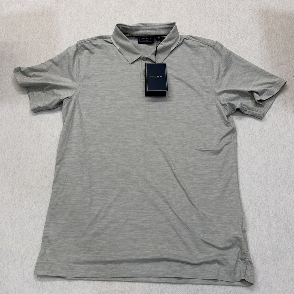 Men Cole Haan NWT Gray Short Sleeve  Collar shirt Sz Med Founders  Polo Golf